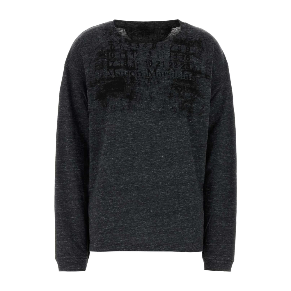 Maison Margiela Slate Cotton T-Shirt - Female - Sweatshirts - Black - M - Sweatshirts & Hoodies