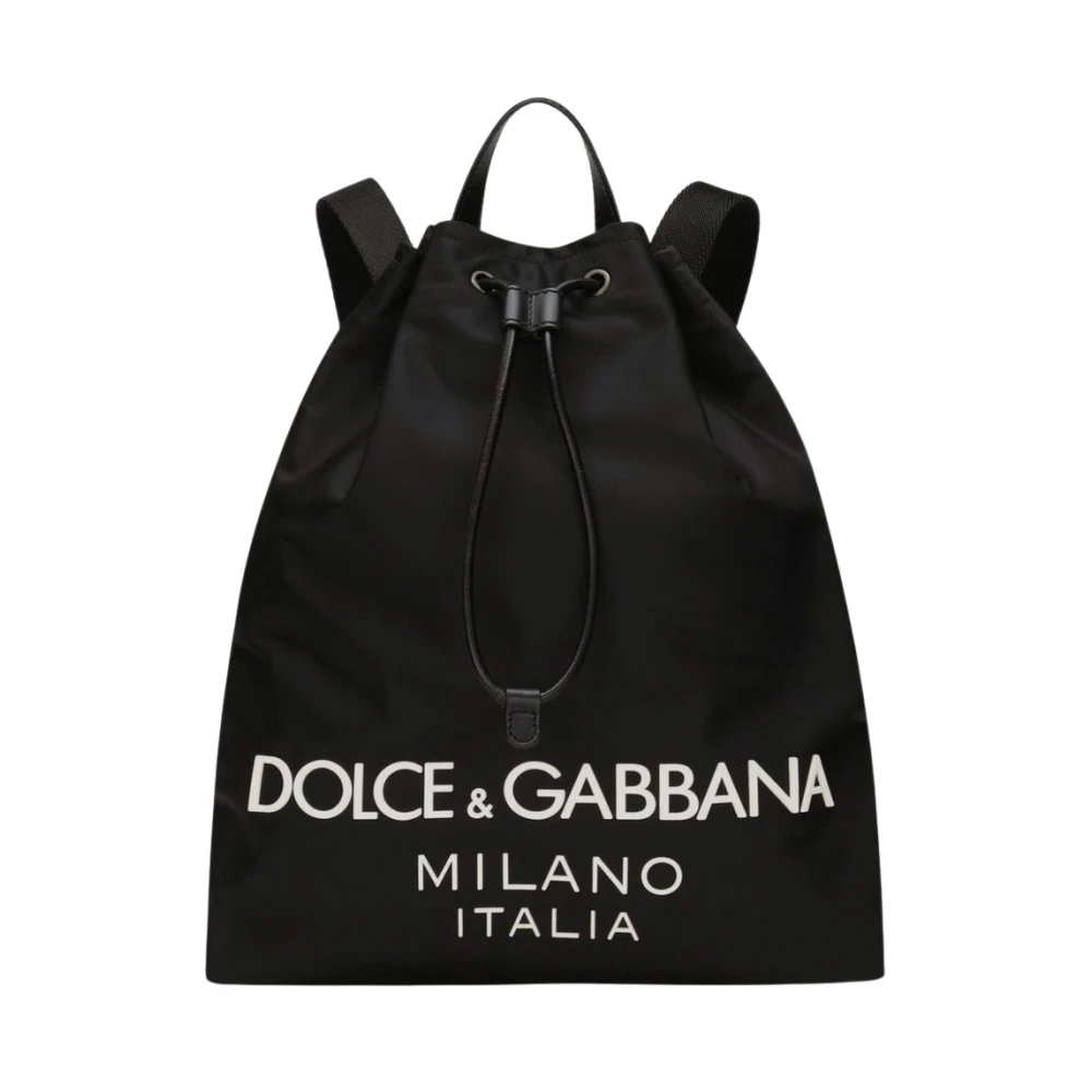 Dolce & Gabbana Nylon Logo Rugzak Black Heren