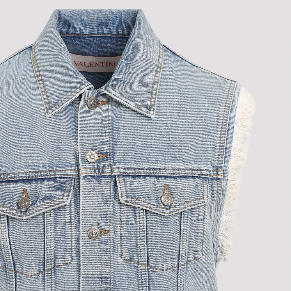 Valentino Blauw Gilet voor Mannen Blue Heren