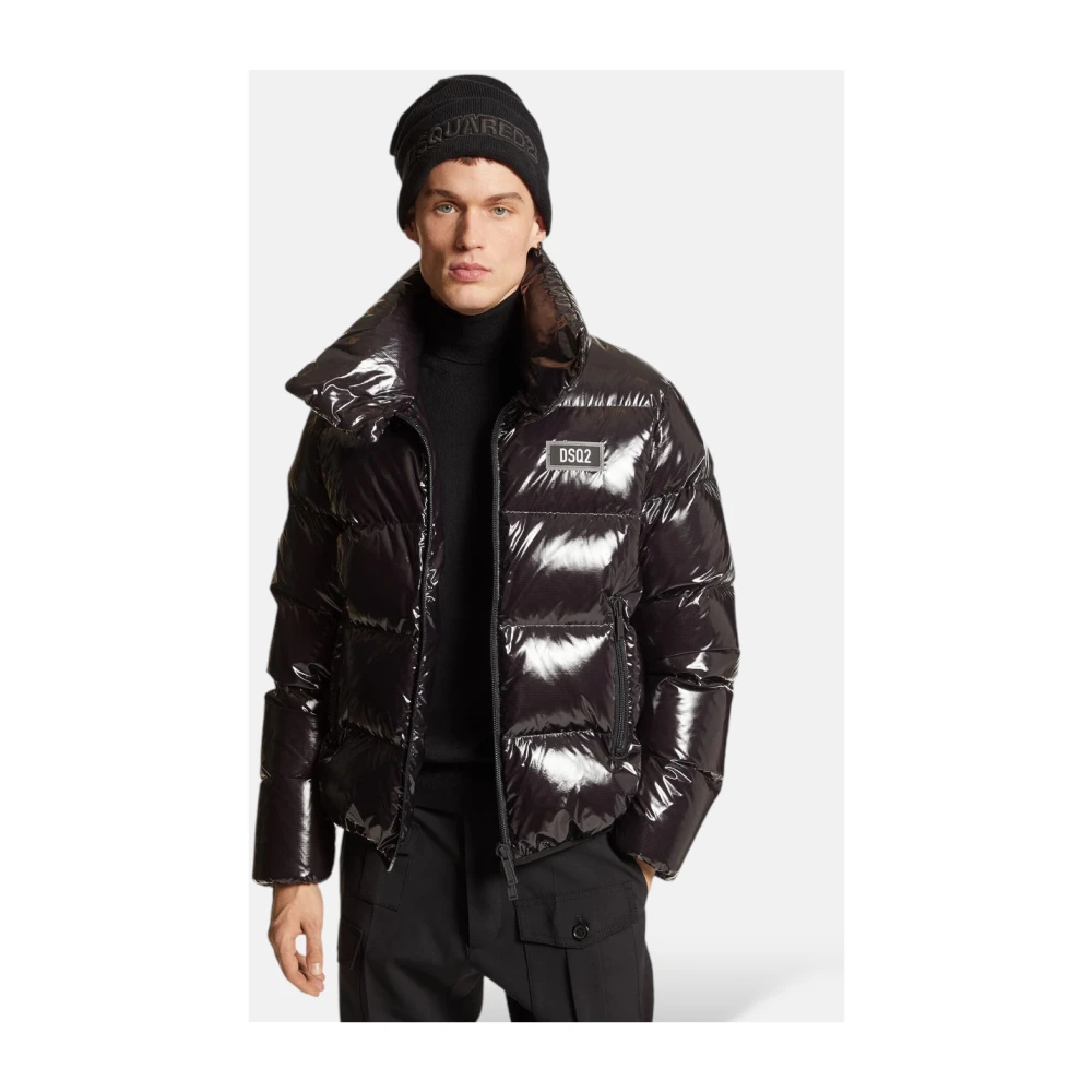Dsquared2 Ultra Light Nylon Ripstop Donsjack Black Heren