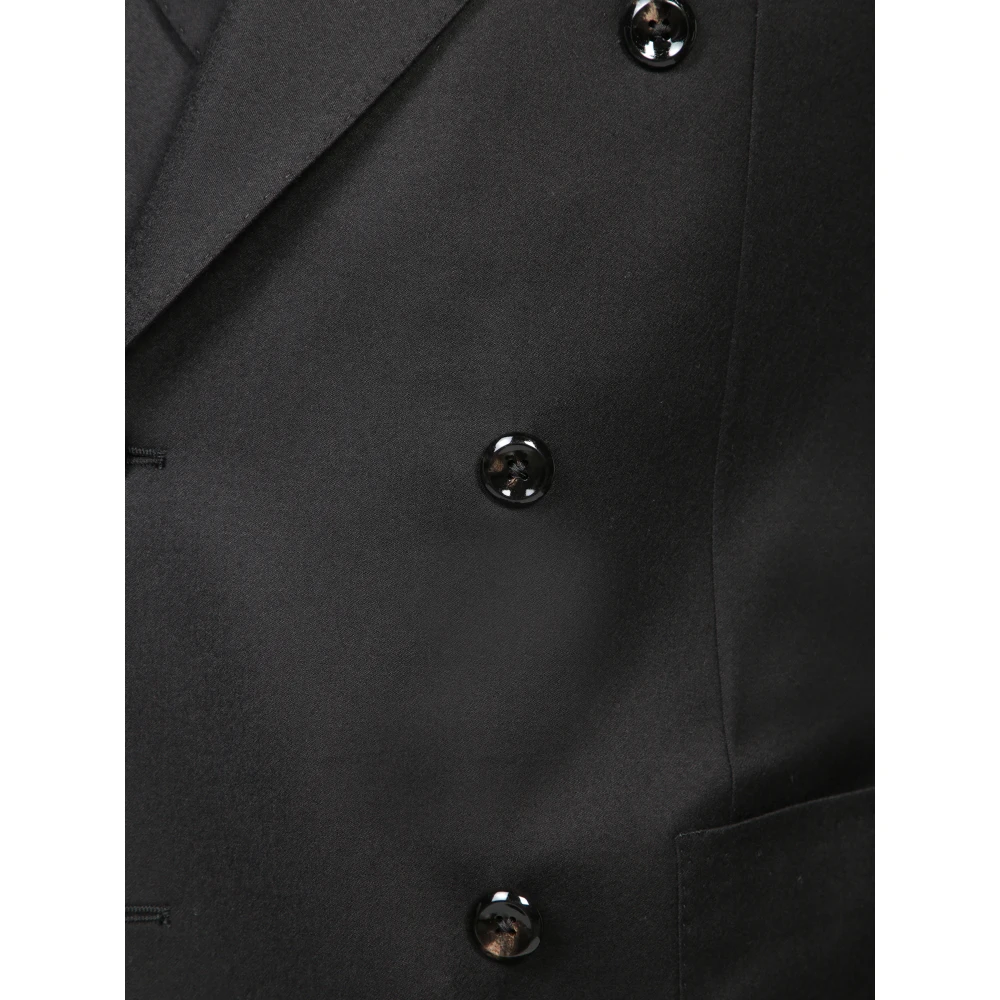 Tagliatore Zwarte Double-Breasted Blazer Black Heren