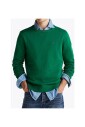 pull-col-rond-vert-coton-pur