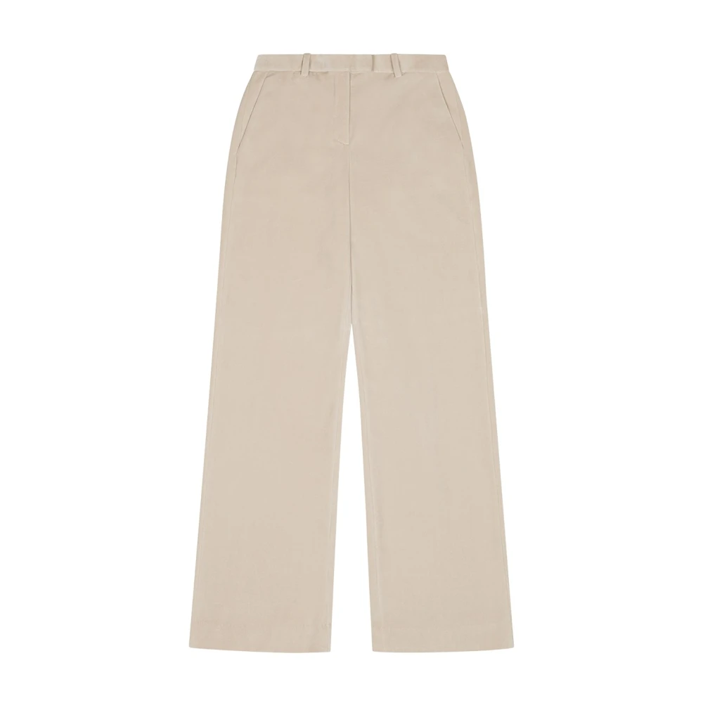 Circolo 1901 Beige High-Waisted Velours Broek Beige Dames