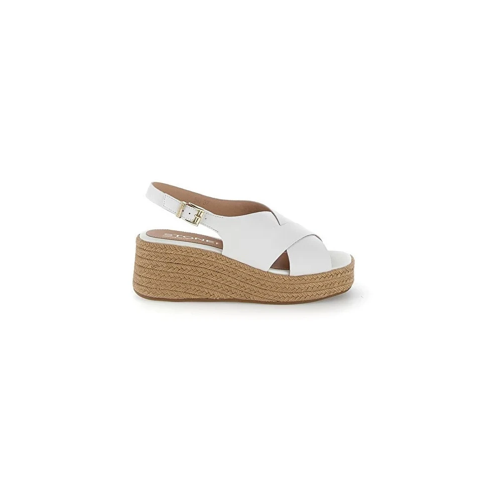 Stonefly Femme Blanc - Sandale Compensée - Chaussures - Taille: 35 Eu