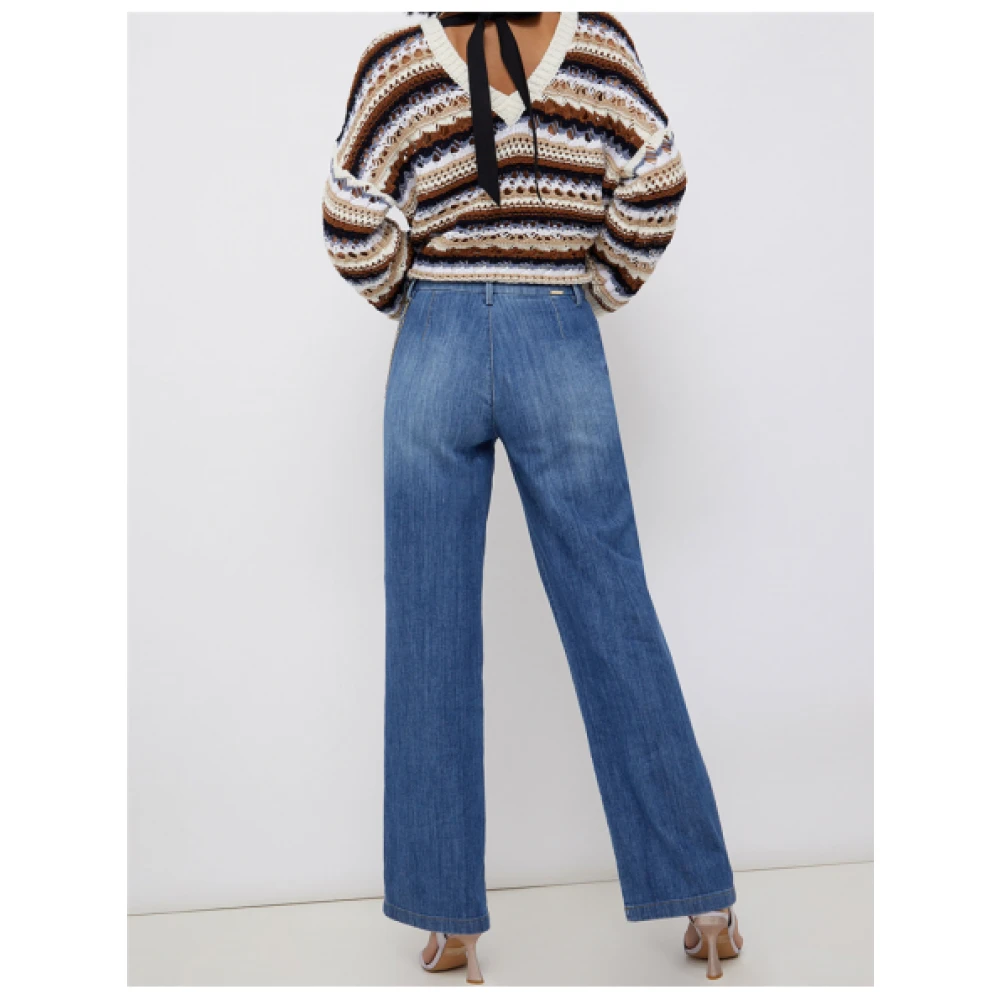 Liu Jo Hoge taille New Flare Denim Jeans Blue Dames