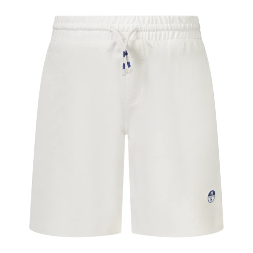 North Sails , Shorts, Unisex, White, 8 Y, Sweat Shorts With Logo Patch