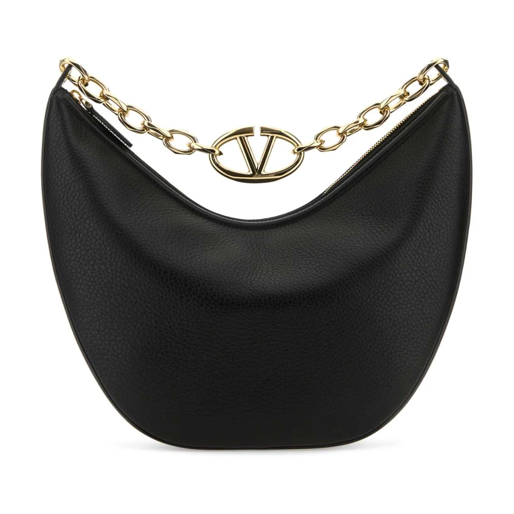 Valentino Garavani Women's Black Shoulder Bags, One Size, Vlogo Moon Medium Hobo Bag