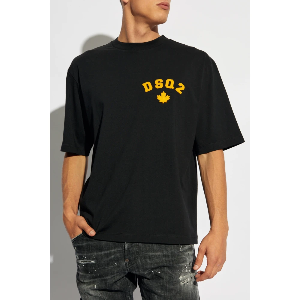 Dsquared2 T-shirt met logo Black Heren