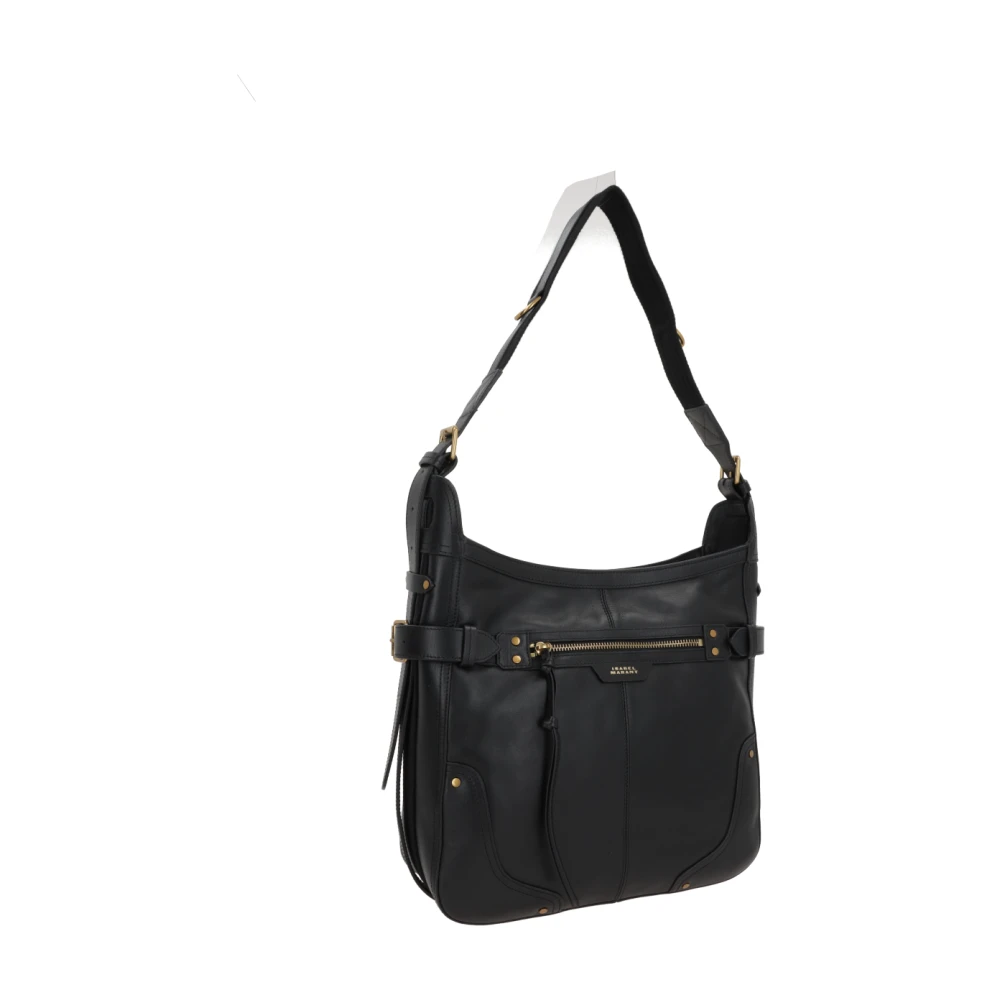 Isabel marant Zwarte leren hobo schoudertas Black Dames
