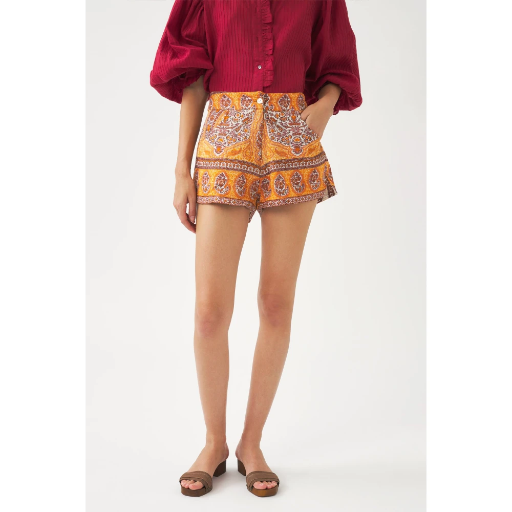 Antik batik Print shorts Tajar Orange Dames
