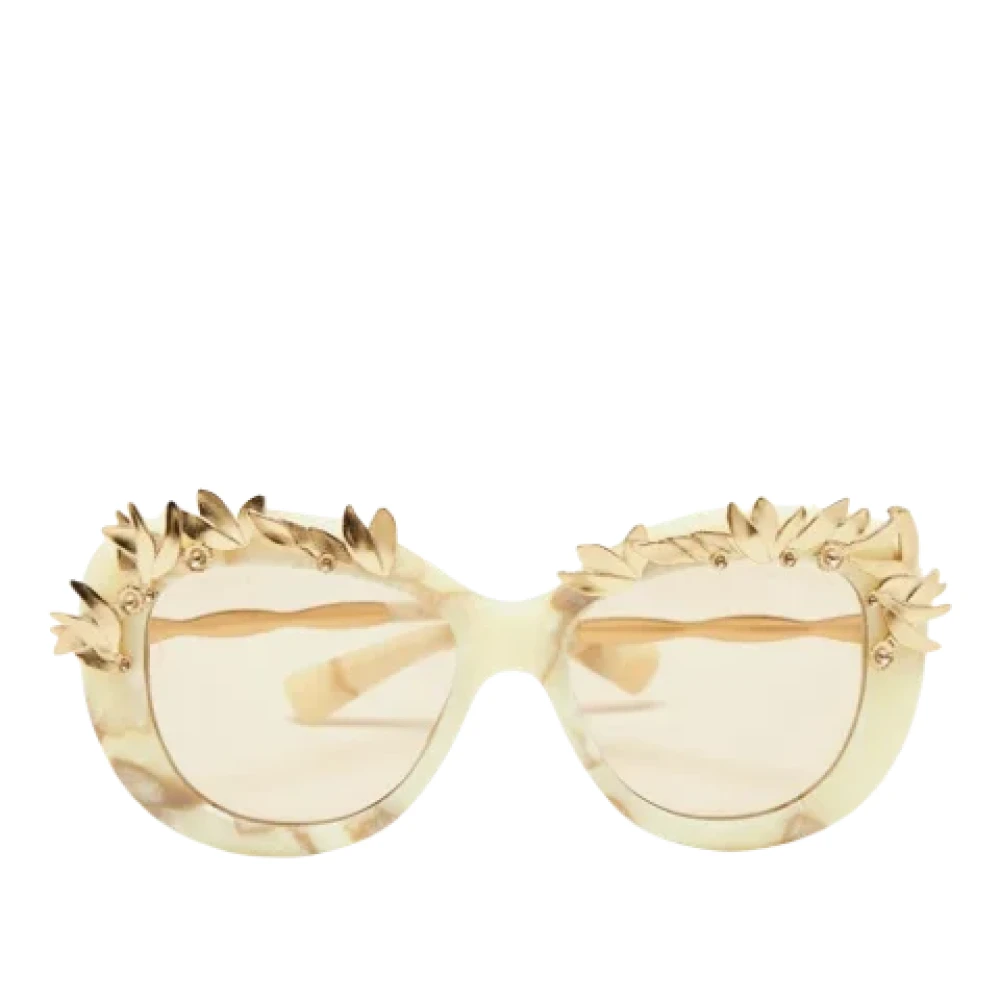 Chanel Vintage Pre-owned Acetate sunglasses Beige Dames