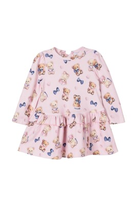 teddy-bear-print-ruffled-dress