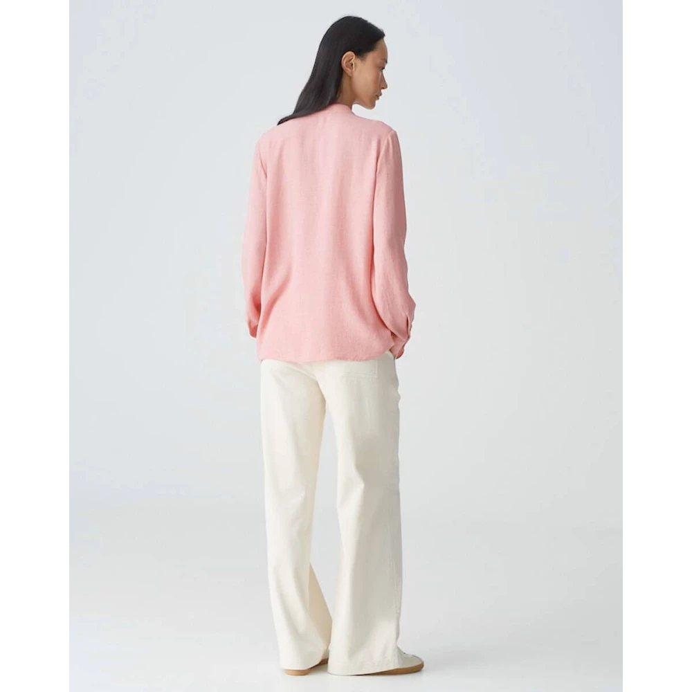Opus Lange Mouw Fanell Blouse Pink Dames