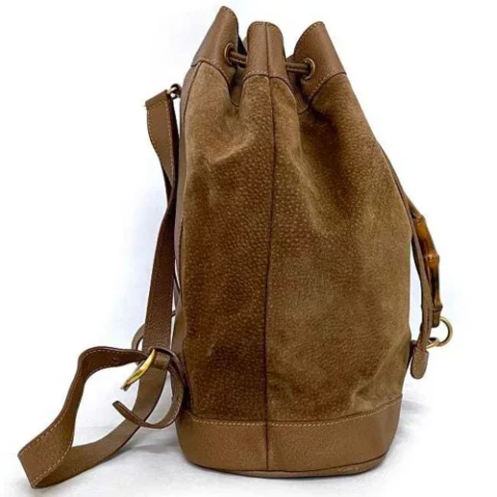 Gucci Vintage Pre-owned Suede backpacks Brown Dames