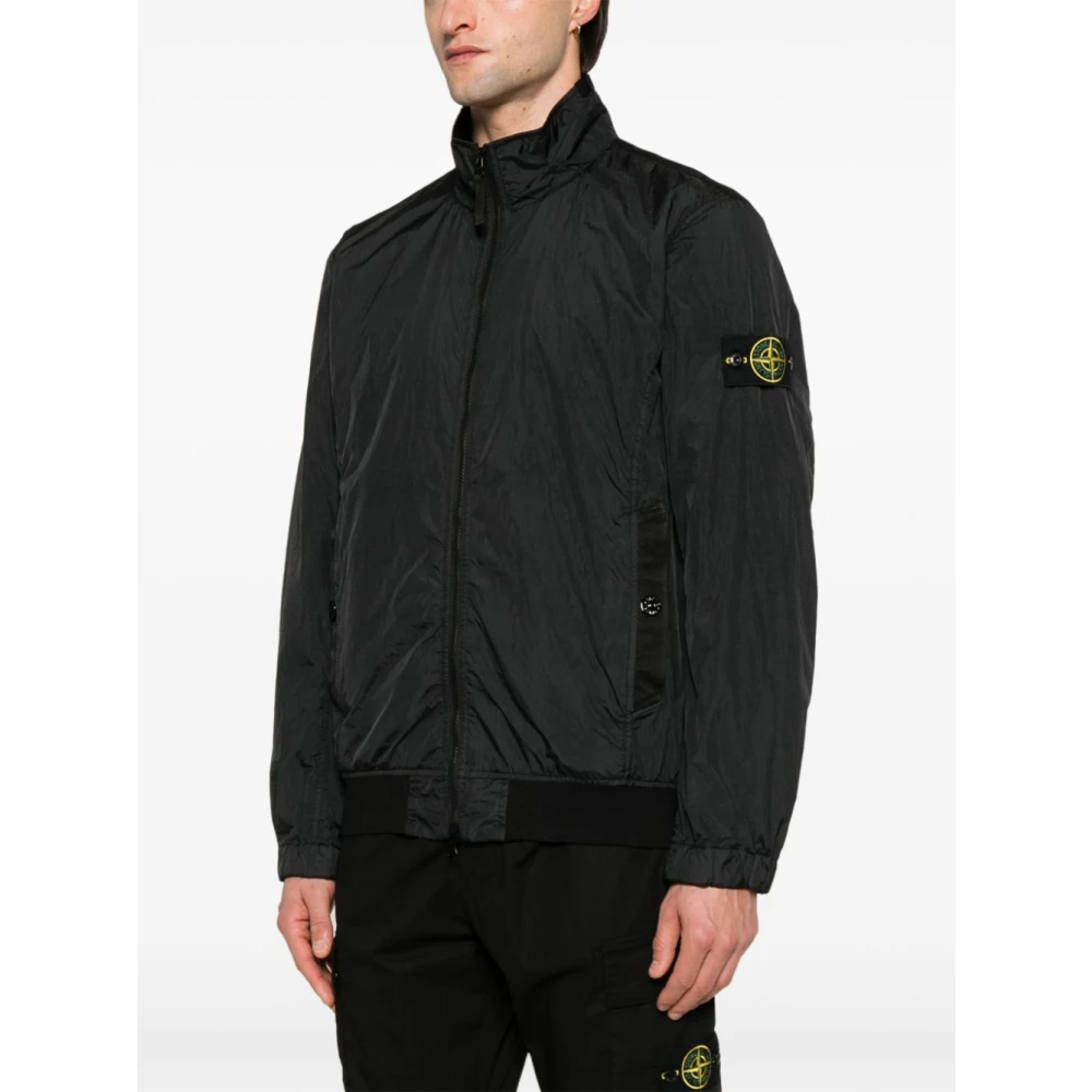 Stone Island Zwarte Nylon Bomberjack Black Heren