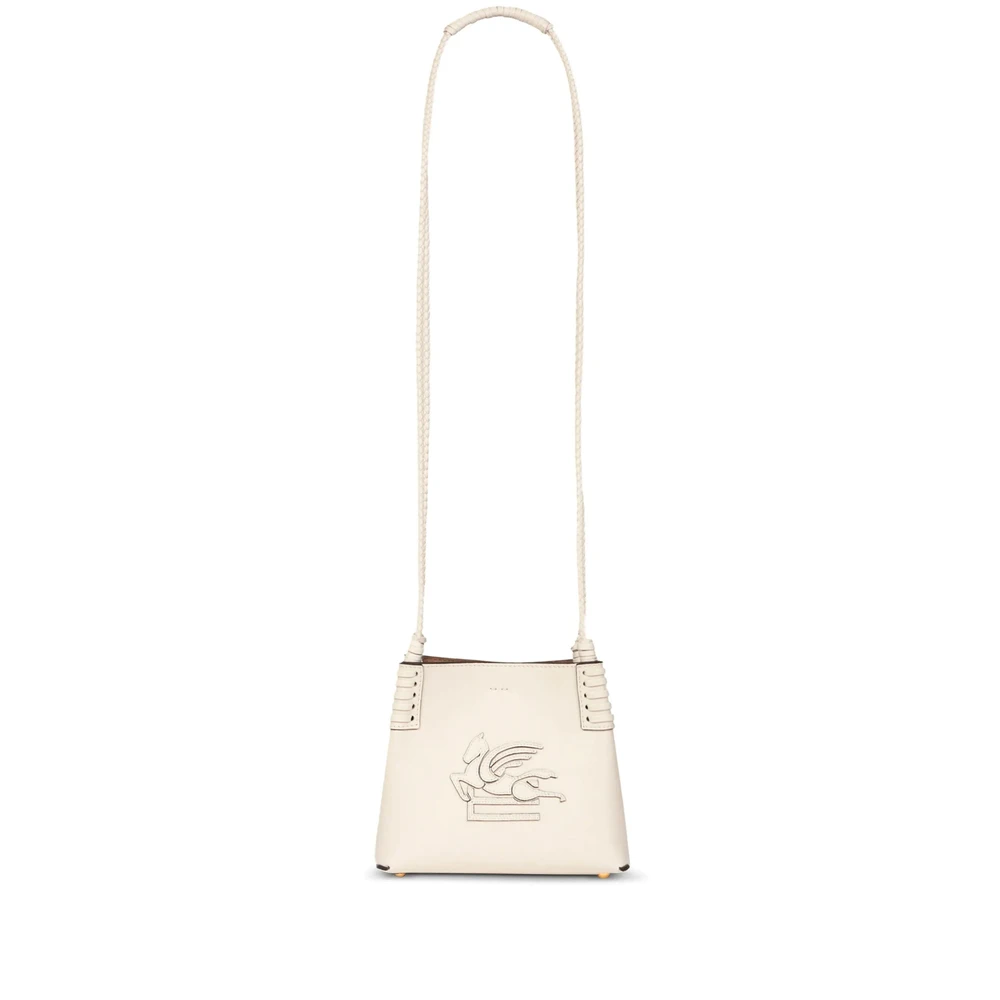ETRO Gevlochten Top Handvat Beige Leren Tas Beige Dames