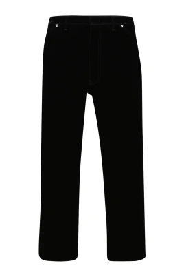 Jeans i sammet med bred passform