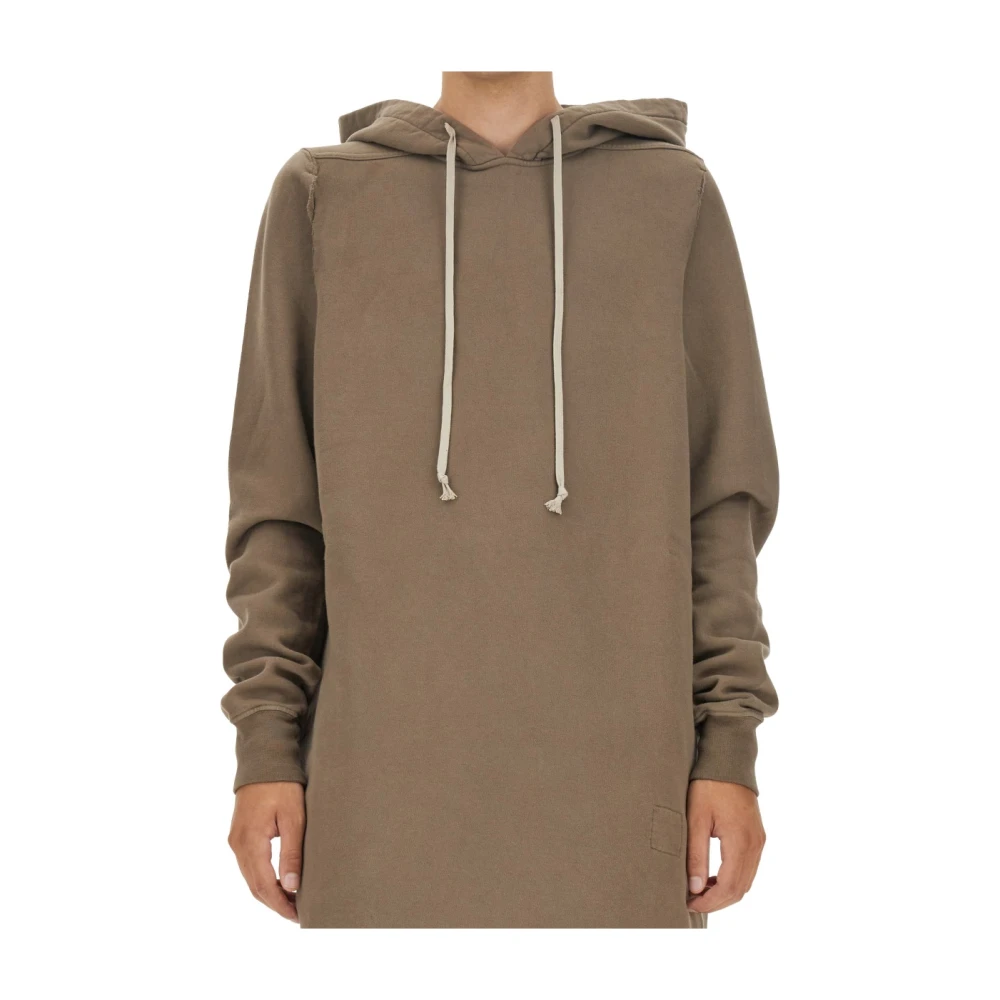 Rick Owens Oversize Katoenen Hoodie Gemaakt in Italië Beige Heren