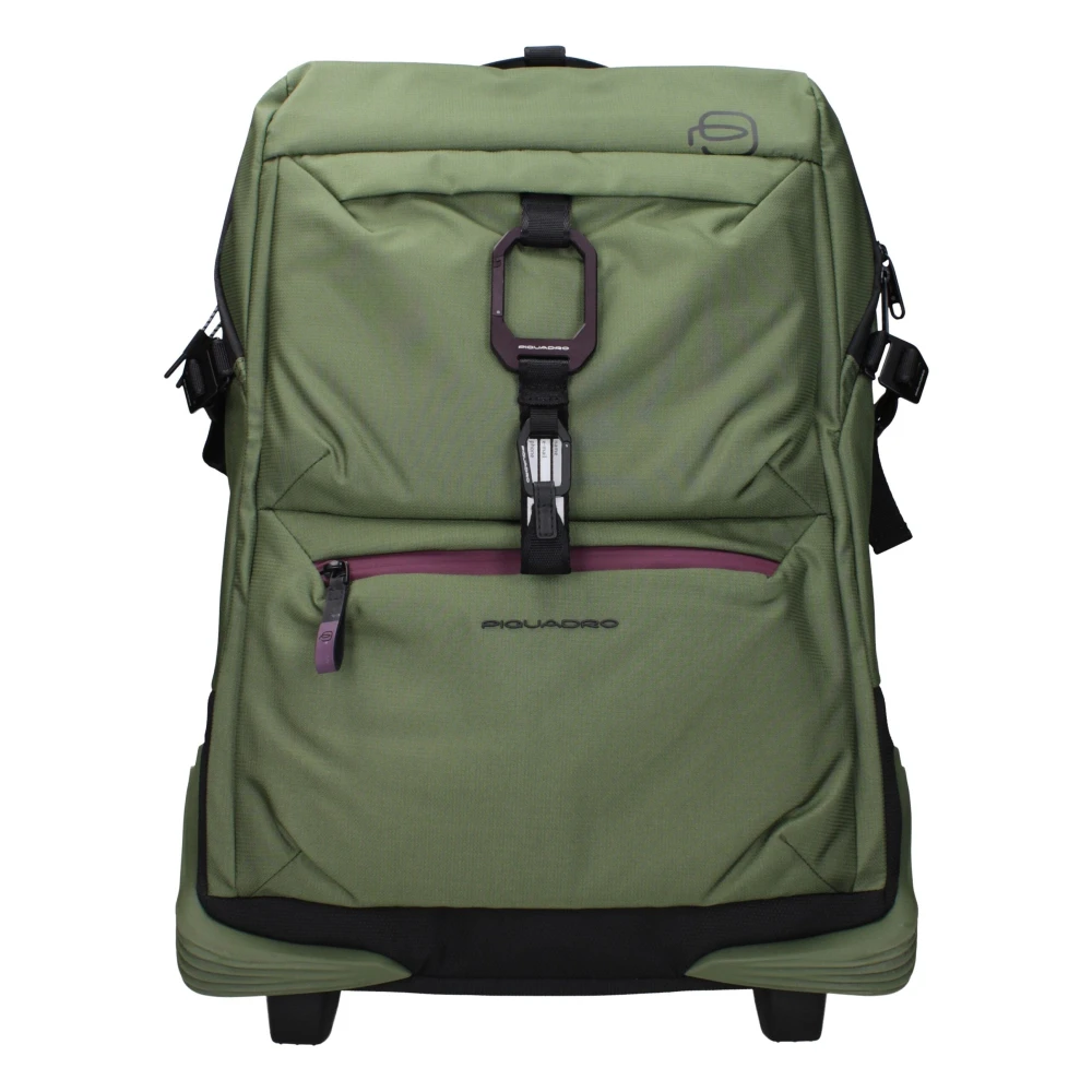 Piquadro Unisex Green Fabric Travel Trolley