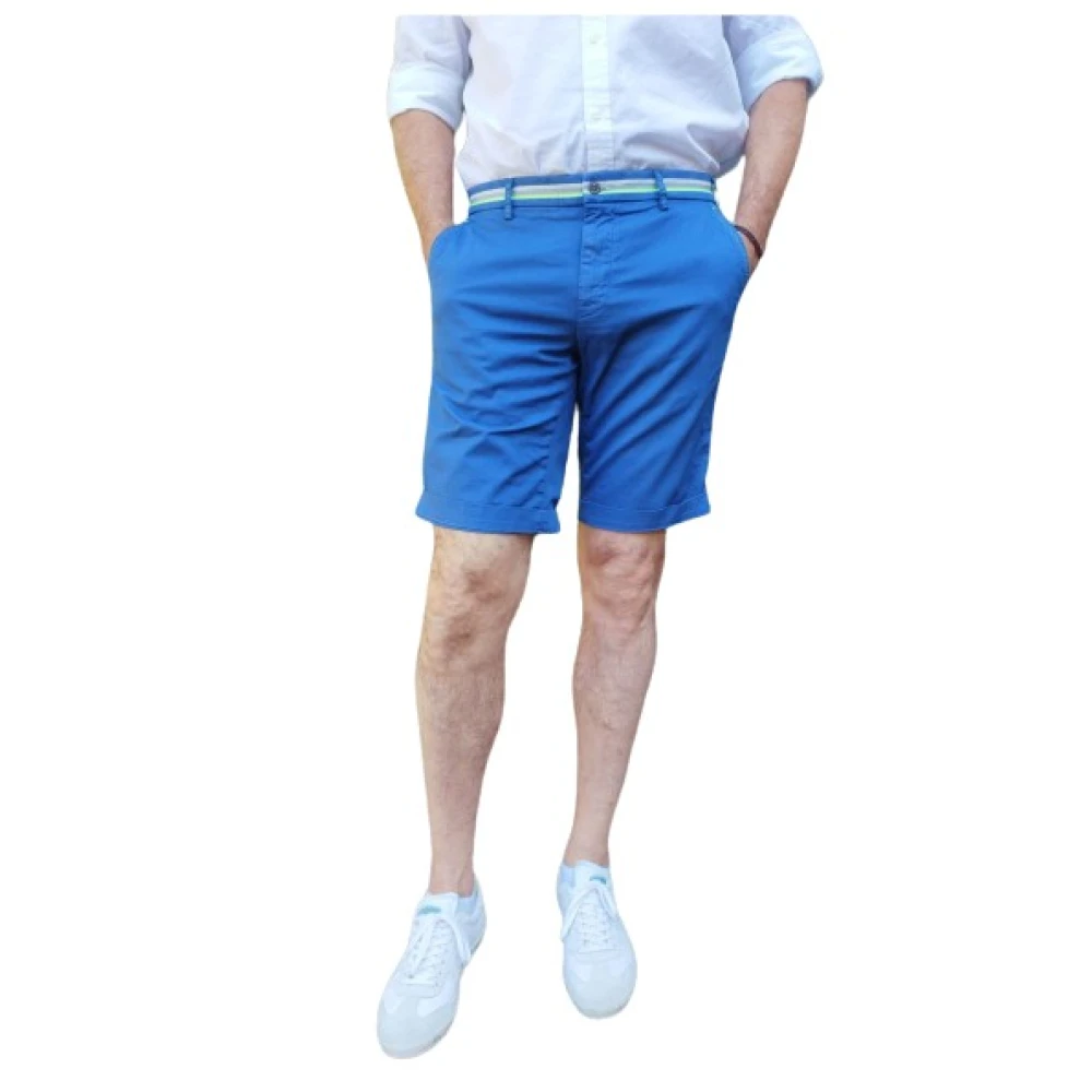 Mason's Stretch Chino Bermuda Shorts Blue Heren