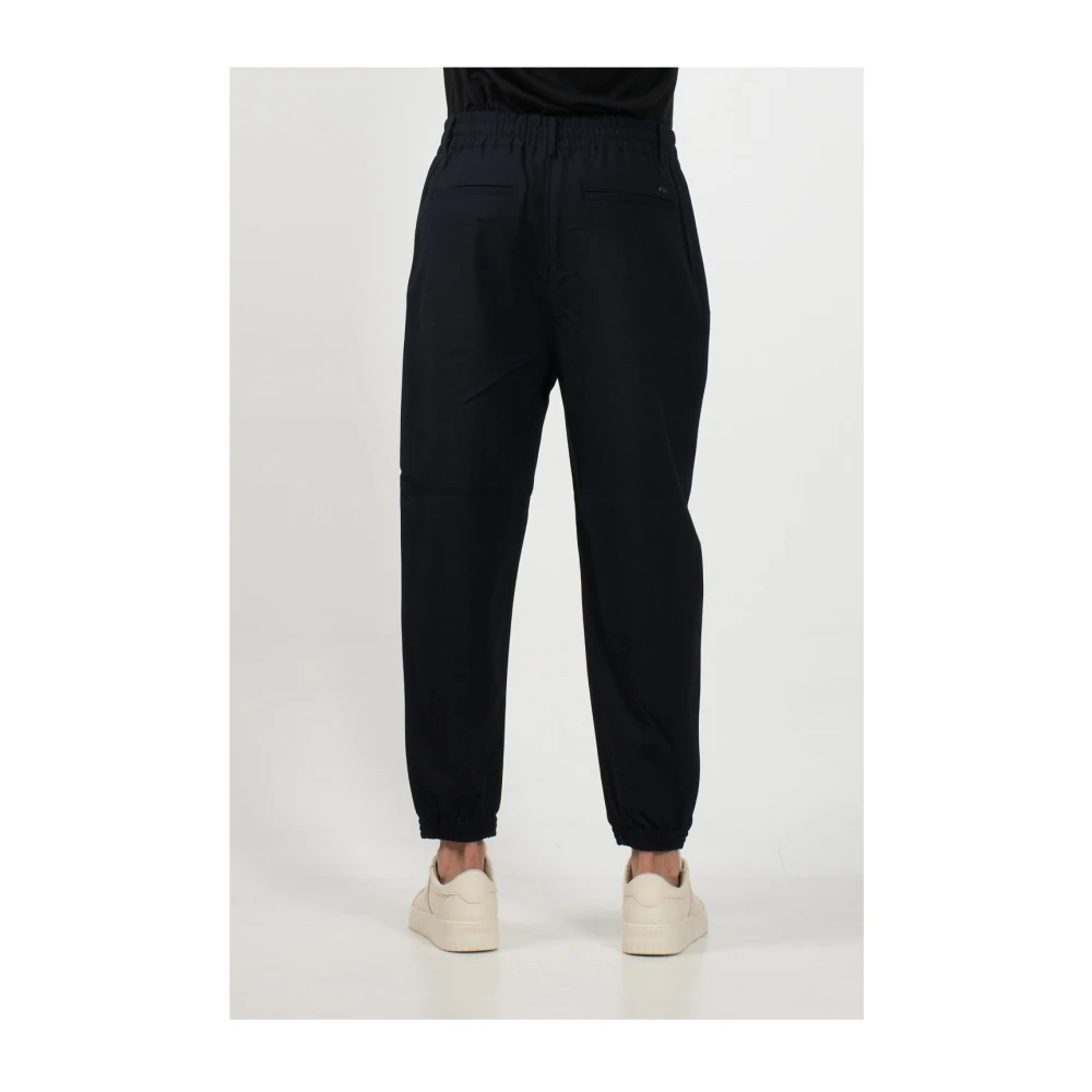Emporio Armani Relaxte pasvorm broek Blue Heren