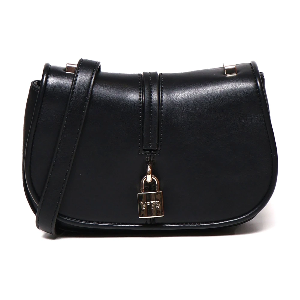 V73 Zwarte Schoudertas met Hangslot Black Dames