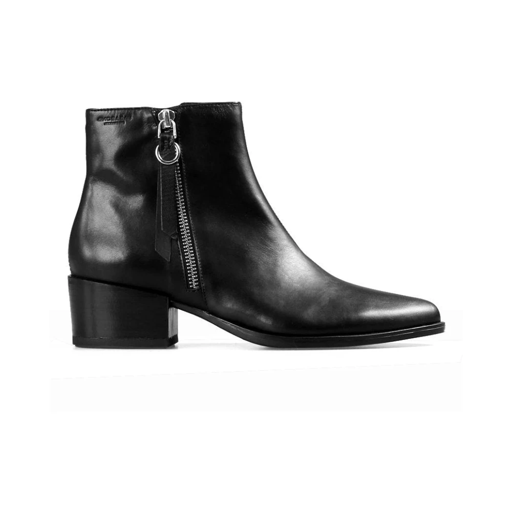 Vagabond Shoemakers Marja Booties - Högkvalitativa läderankelstövlar Black, Dam