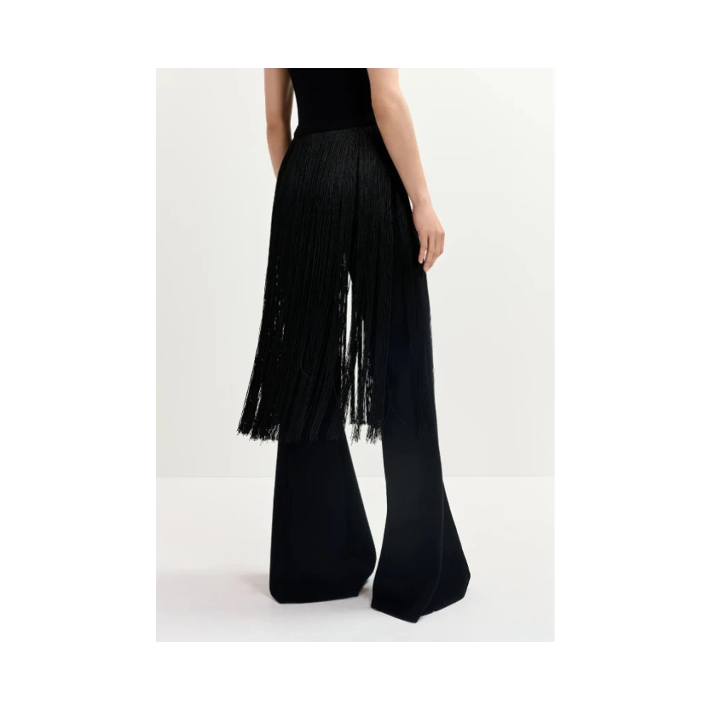 Essentiel Antwerp 70's Geïnspireerde Flared Gebreide Broek Black Dames
