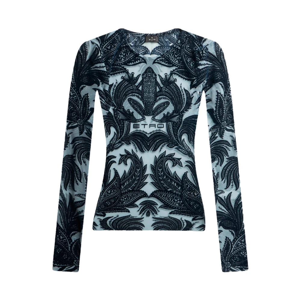 ETRO Paisley Print Crew Neck Lange Mouwen Multicolor Dames