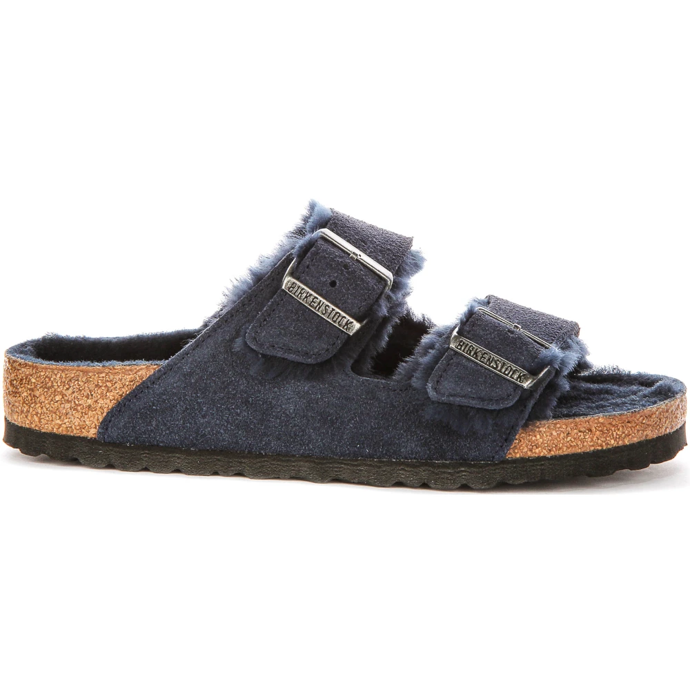 Birkenstock Women's Blue Sliders, 5 Uk, Arizona Shearling Regular Fit