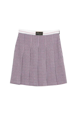 Pleated Mid-Rise Skirt