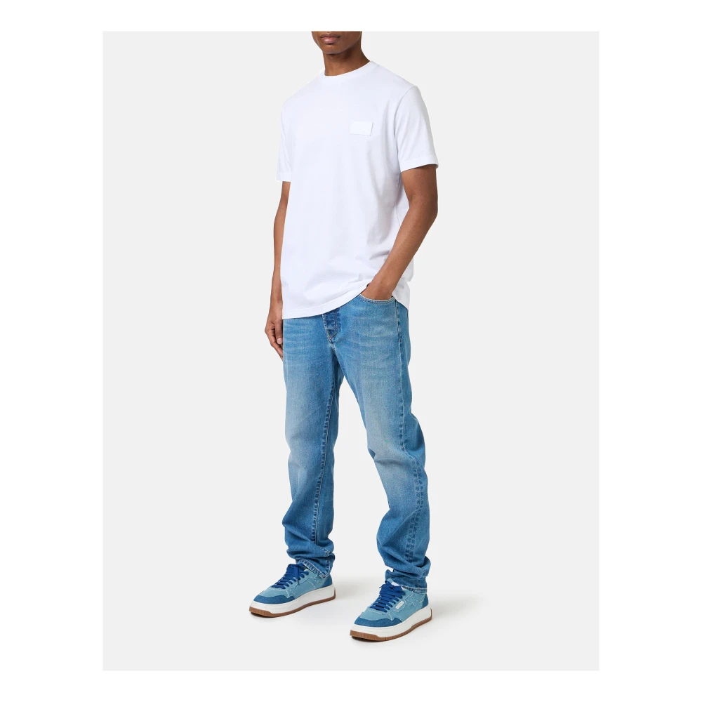 Iceberg Wit katoenen jersey T-shirt met geborduurd logopatch White Heren