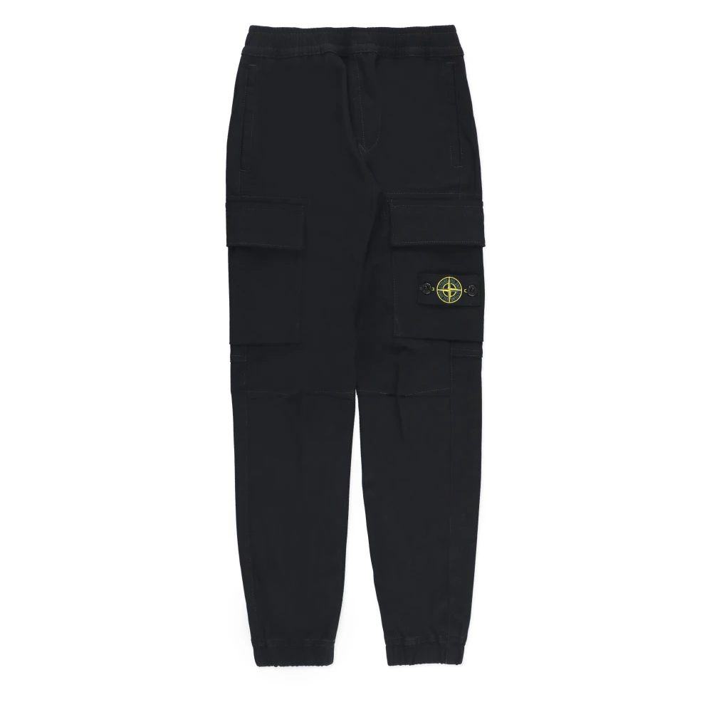 Stone Island Cargo Byxor Svart Elastisk Midja Black, Pojke