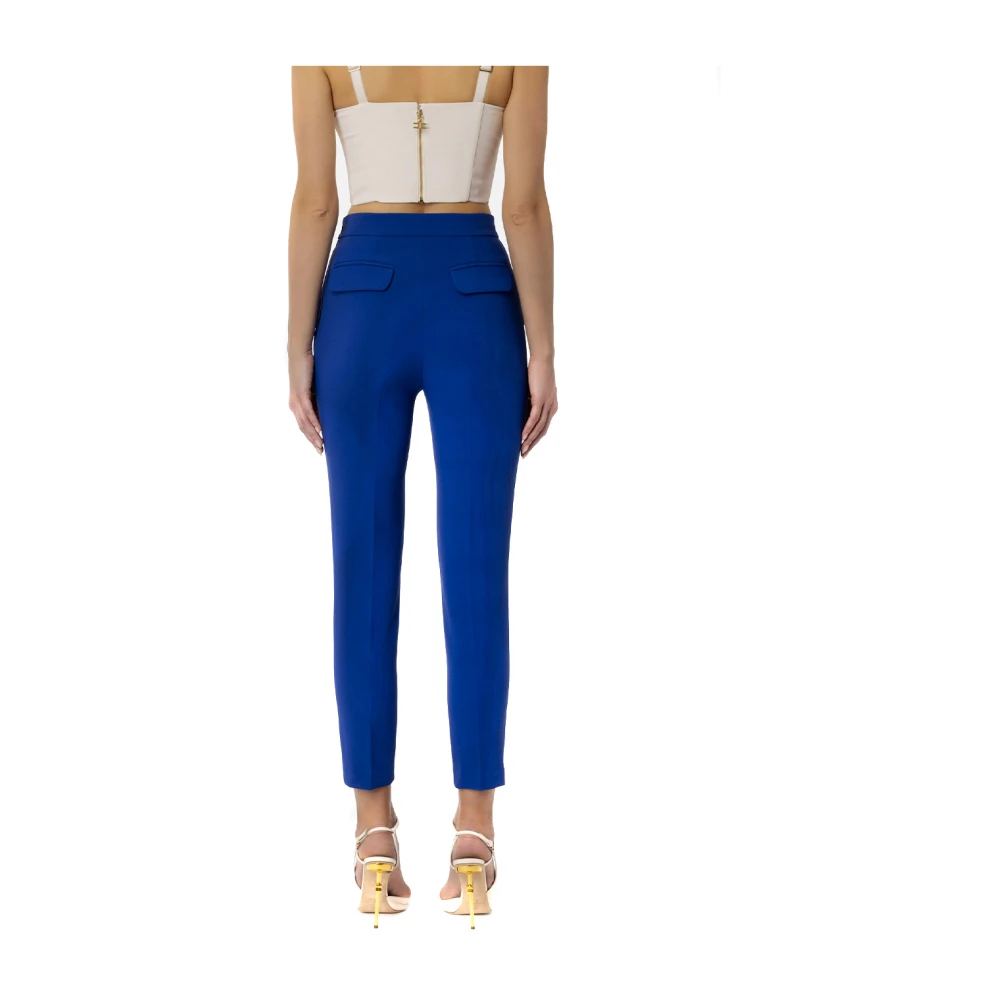 Elisabetta Franchi Blauwe Broek Damesmode Ss24 Blue Dames
