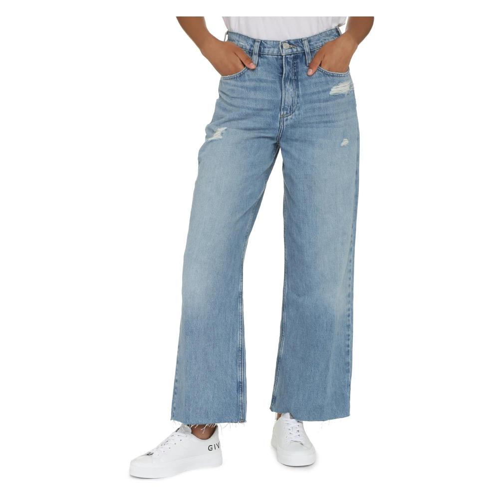 Frame Versleten Wide Leg Jeans Blue Dames