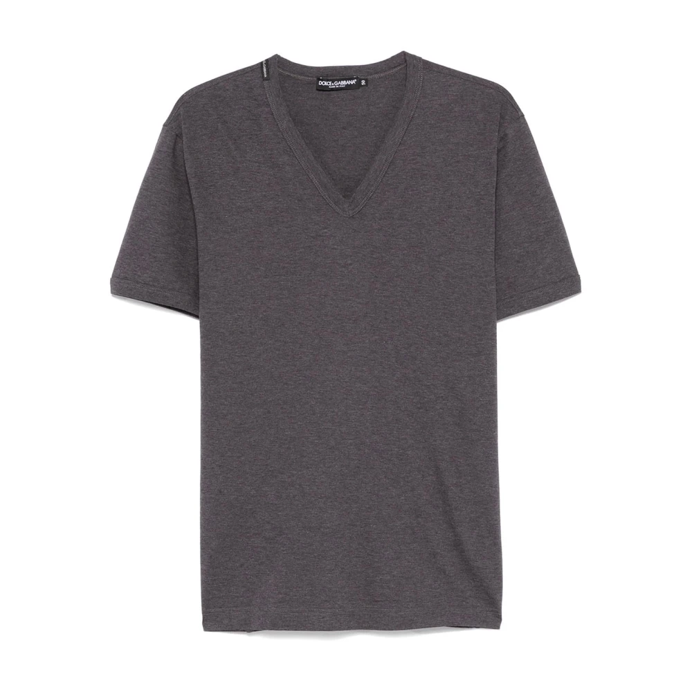 Dolce & Gabbana Men's Gray T-Shirts, 3XL, Casual Cotton T-Shirt