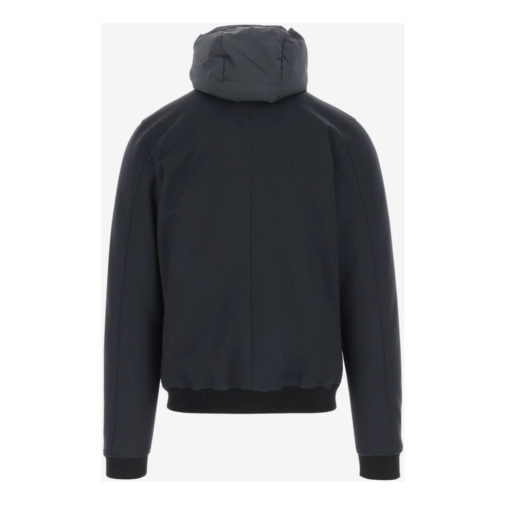 Moorer Navy Stretch Viscose Bomberjack Blue Heren