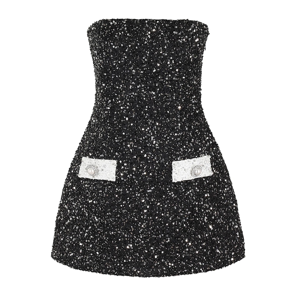 Retrofête Paillet Feestjurk Black Dames
