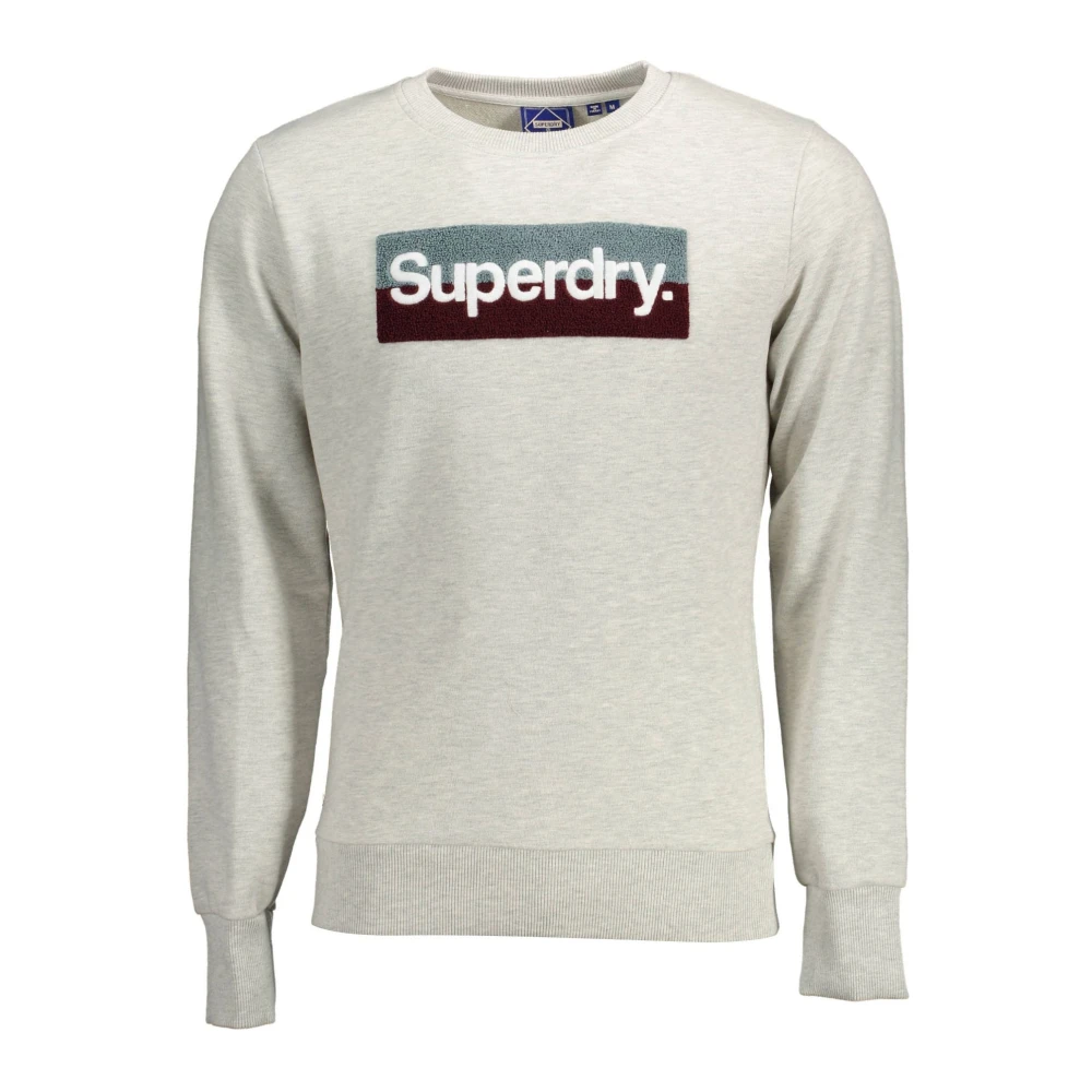 Superdry - Grauer Langarm-Crewneck-Sweatshirt Mit Gesticktem Logo - Sweatshirts & Hoodies - Herren - Grau - 2XL - Bild 4