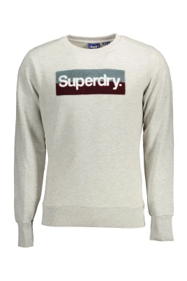 Grå långärmad Crewneck Sweatshirt Broderad logotyp