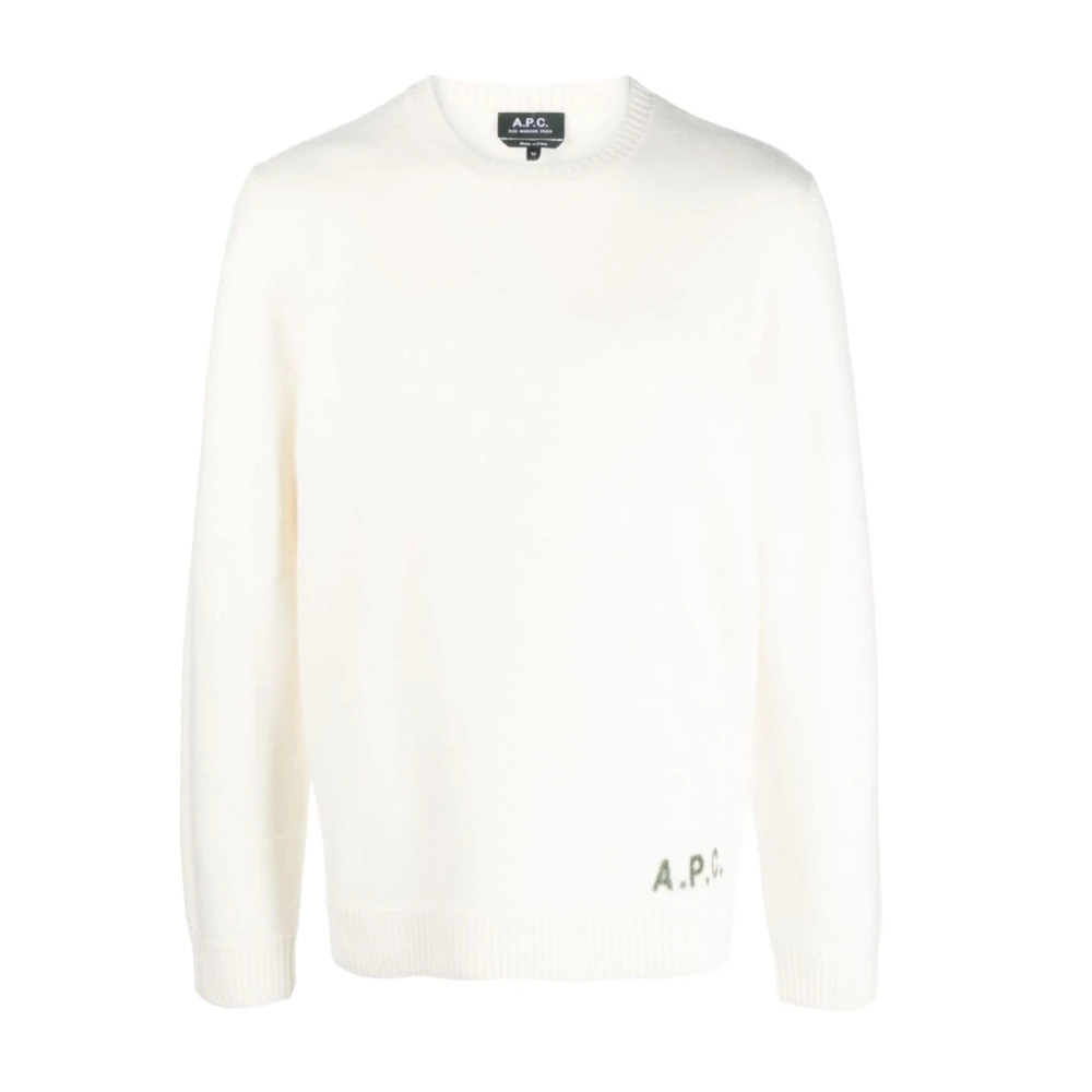 A.p.c. Uomo Bianco Maglione In Lana - Immagine 2