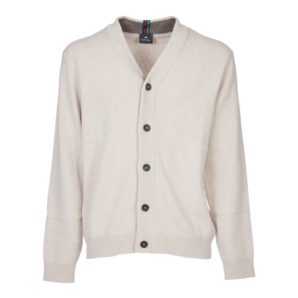 PS By Paul Smith Bruine Gebreide V-Hals Cardigan Aw24 Brown Heren