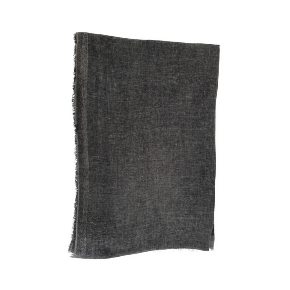 Faliero Sarti Grijze Lurex Rand Sjaal Gray Dames