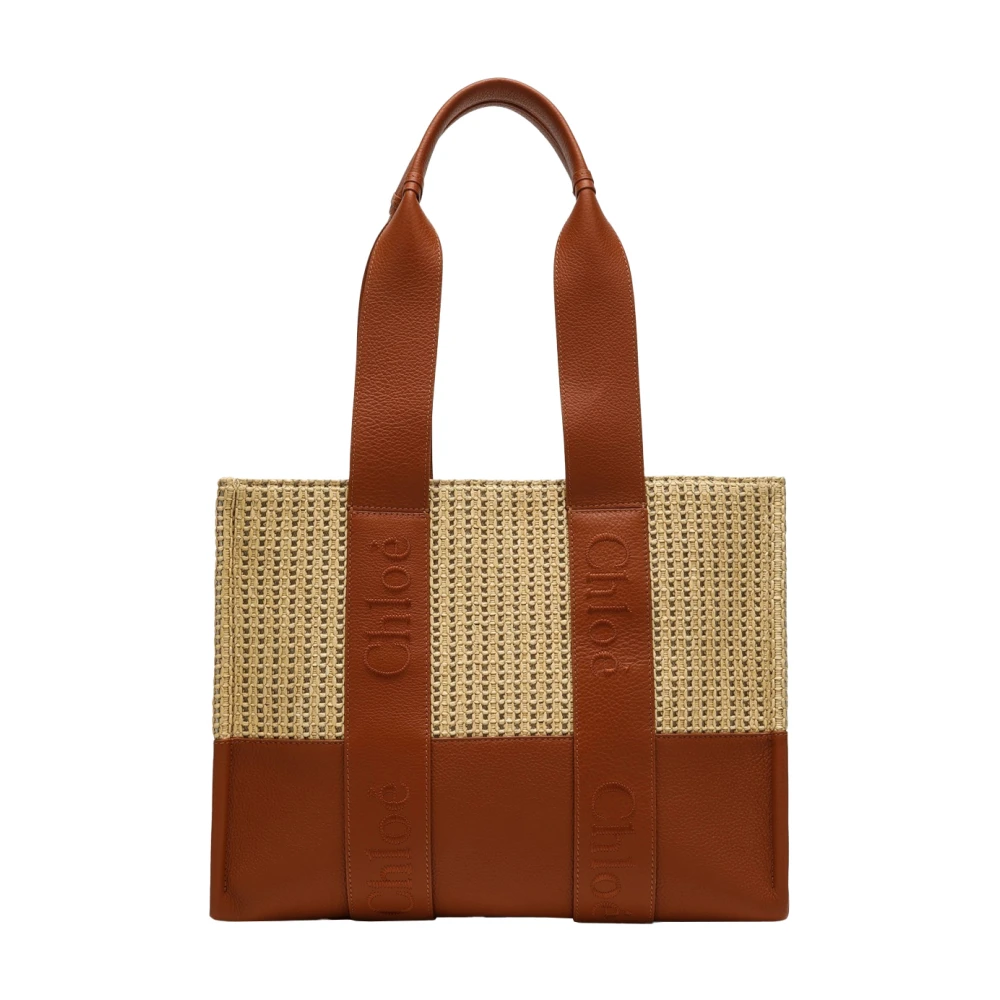 Chloé Bruine Woody Tote Tas Brown Dames