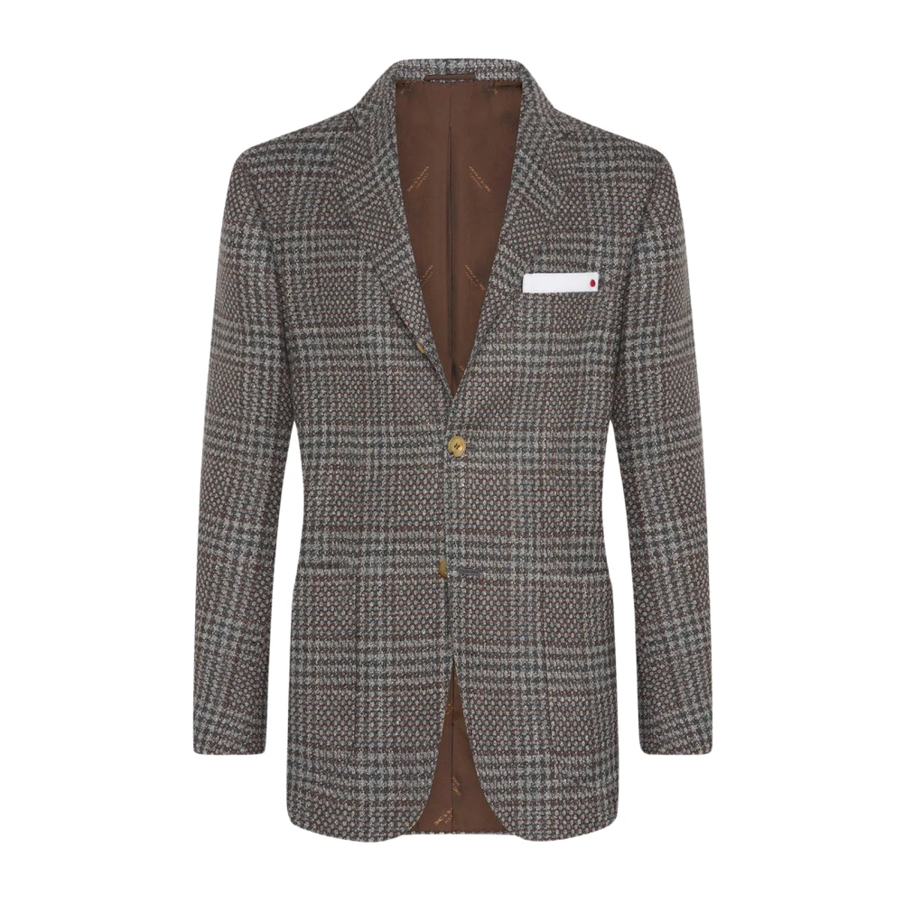 Kiton Kasjmier Glen Plaid Jas Gray Heren