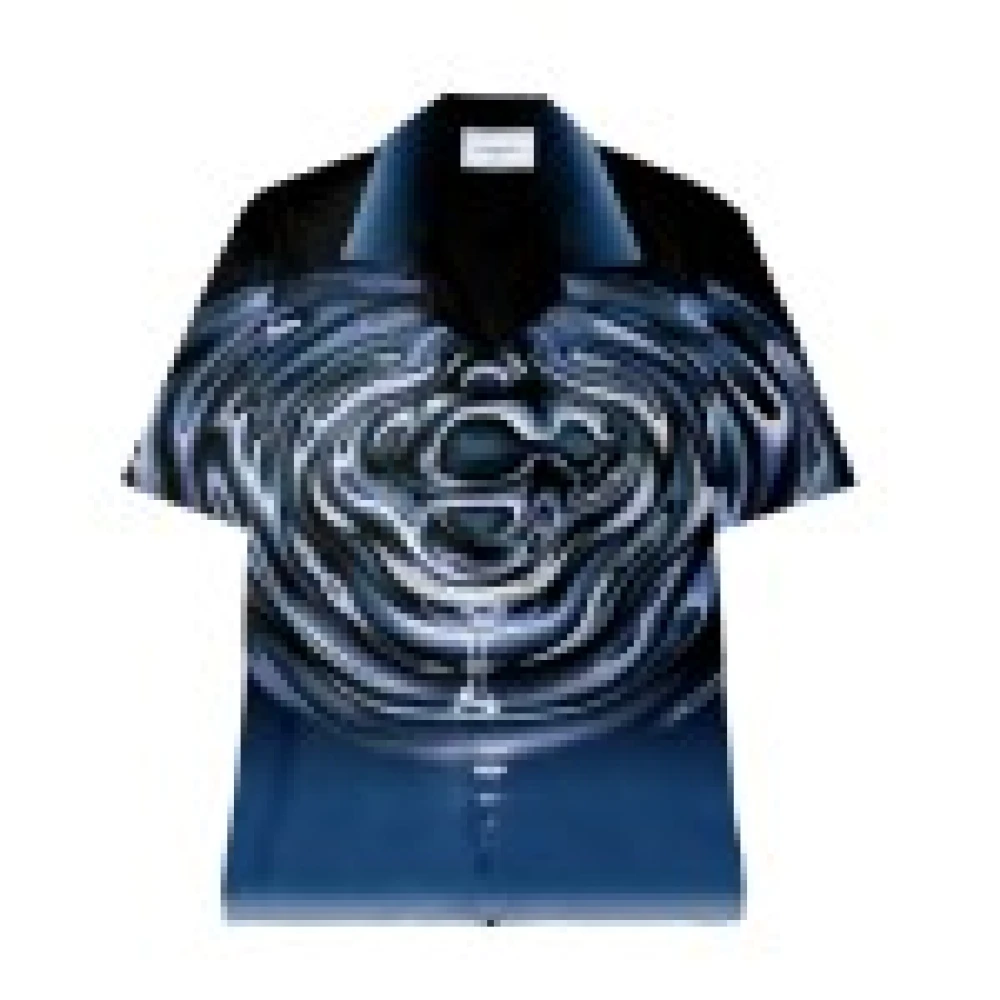 Casablanca Men's Multicolor Short Sleeve Shirts, M, Silk Shirt With Graphic Print