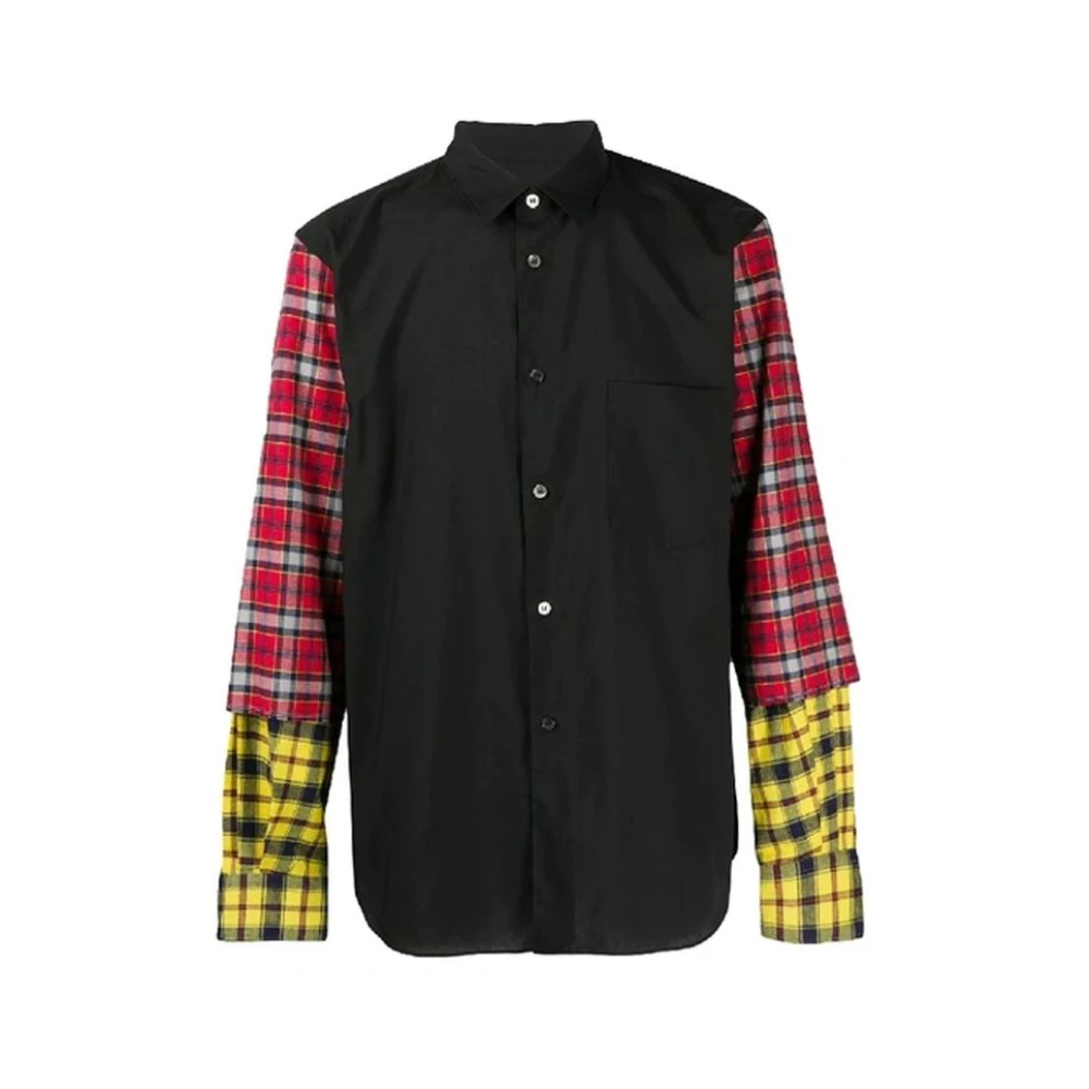 Comme Des Garçons Men's Black Casual Shirts, S, Cotton Pattern Shirt