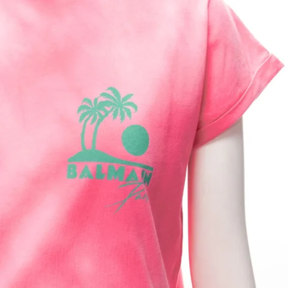 Balmain Pre-owned Cotton tops Pink Dames