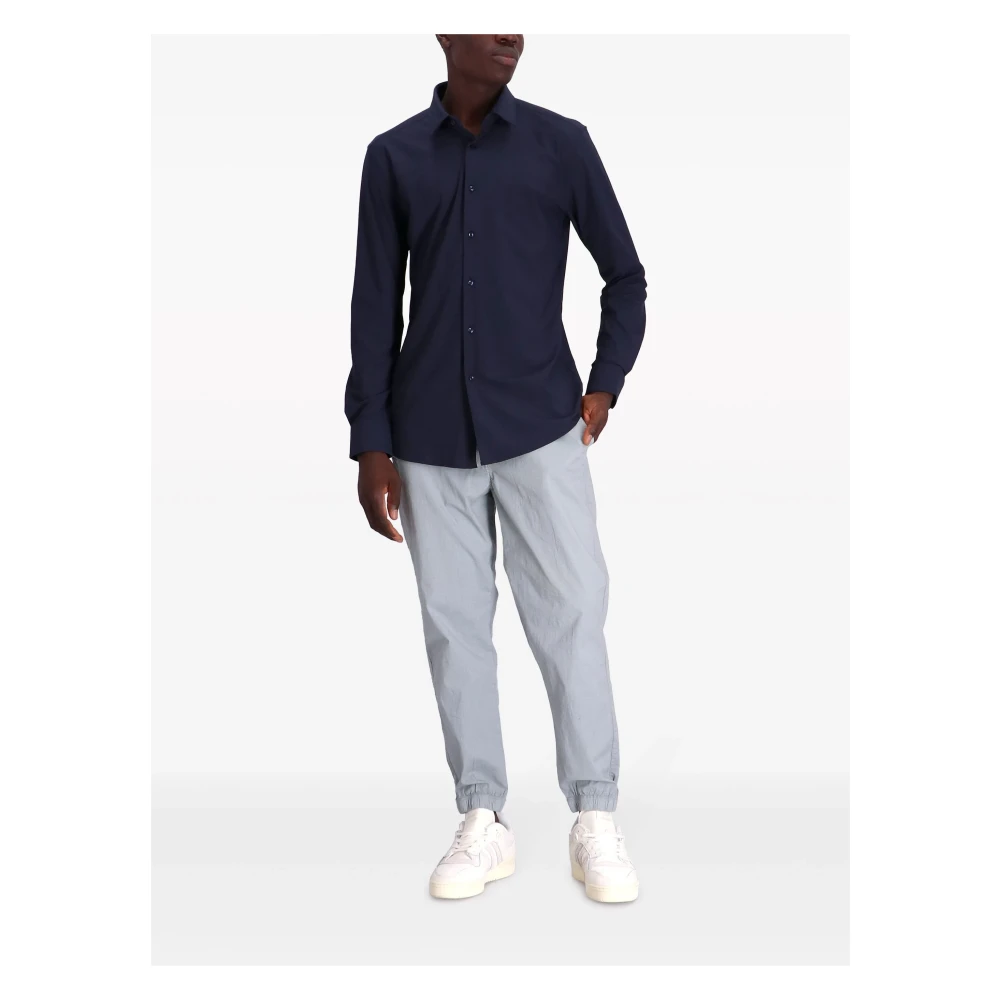 Hugo Boss Slim Fit Polyamide Elastaan Shirt Blue Heren