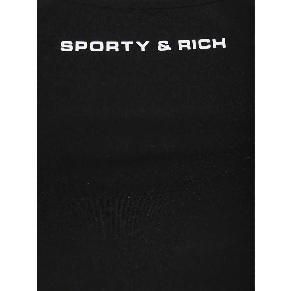 Sporty & Rich Stijlvolle Crop Top voor Actieve Levensstijl Black Dames